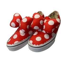 VANS + DISNEY Limited Edition Red & White Polka Dot Minnie Sneakers - Size 7.5‎
